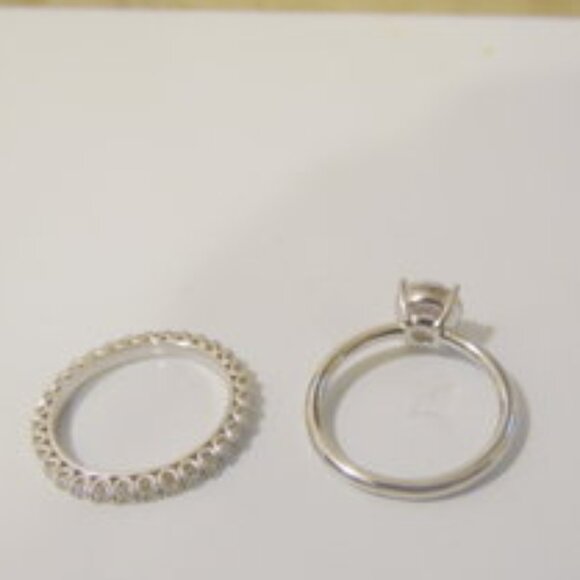 Radiance by Absolute Simulated Diamond Solataire Ring & Eternity Band - Picture 5 of 5